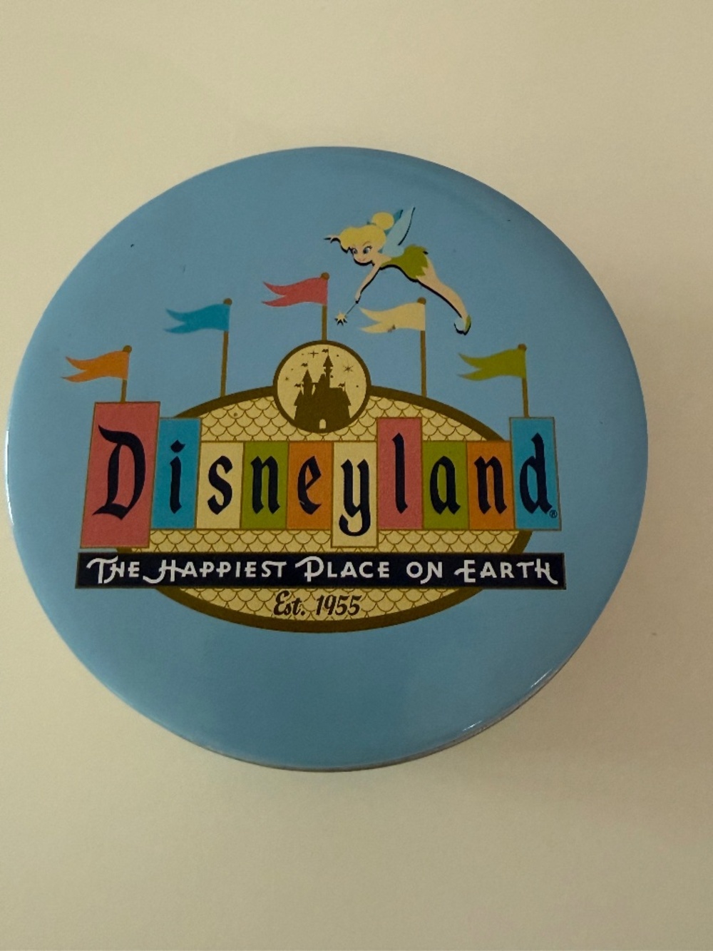 Rare! Vintage Disneyland 50th Anniversary Round Notepaper Tin - Loose Paper